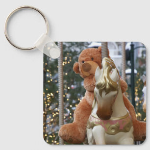 Carousel with Teddy Bear Keychain