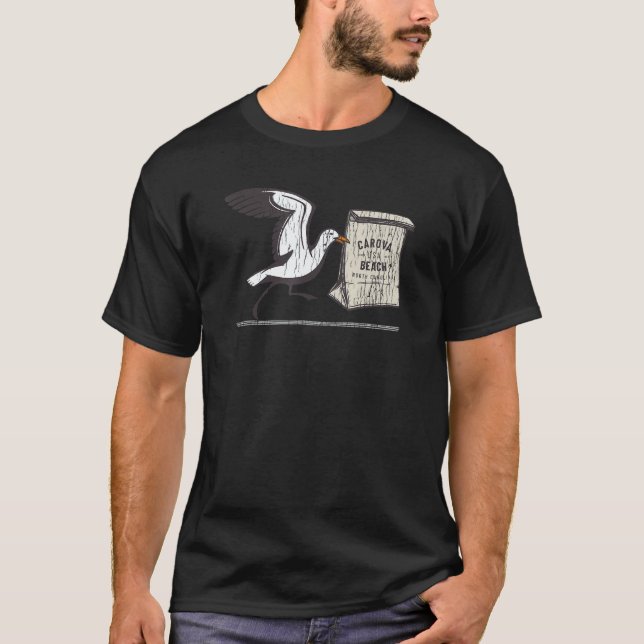 Carova Beach  NC Summertime Vacationing Seagull Lu T-Shirt (Front)