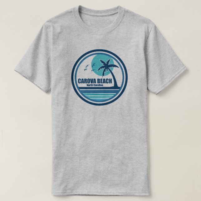 Carova Beach North Carolina Palm Tree Birds T-Shirt (Design Front)