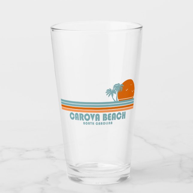 Carova Beach North Carolina Sun Palm Trees Glass (Front)