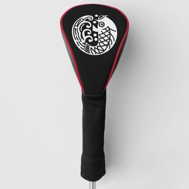 Carp and wave golf head cover (Front)