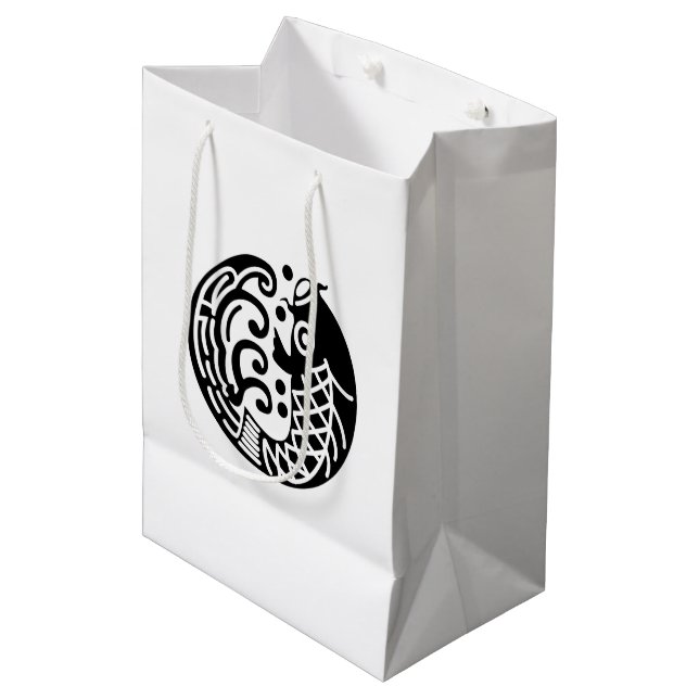 Carp and wave medium gift bag (Front Angled)