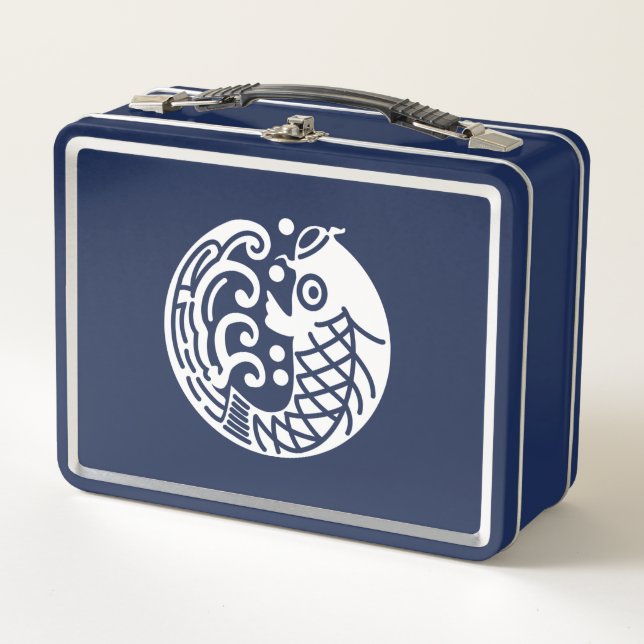 Carp and wave metal lunch box (Front)