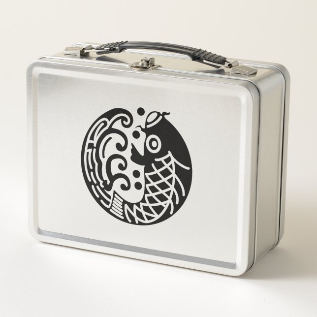 Carp and wave metal lunch box (Front)