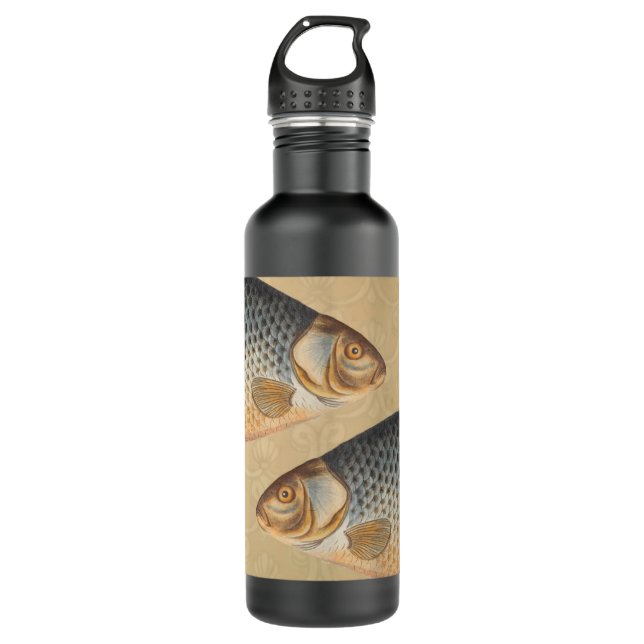 Carp fish fishing painting freshwater 710 ml water bottle (Front)