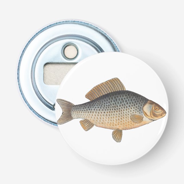 Carp fish fishing painting freshwater bottle opener (Front)
