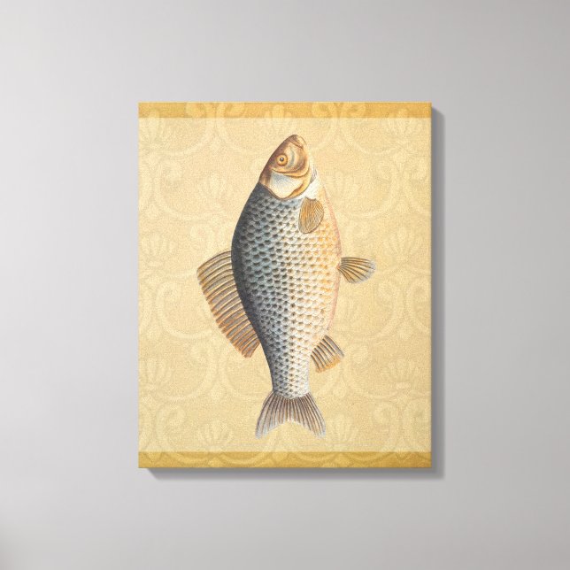 Carp fish fishing painting freshwater canvas print (Front)