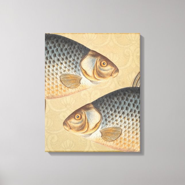 Carp fish fishing painting freshwater canvas print (Front)