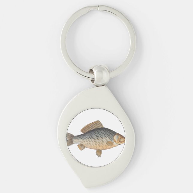 Carp fish fishing painting freshwater keychain (Front)