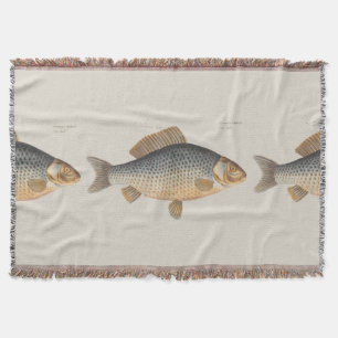 Carp fish fishing painting freshwater throw blanket