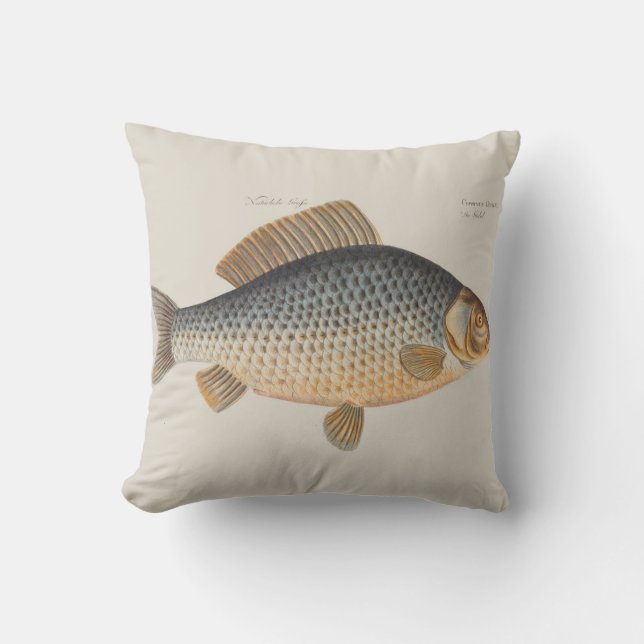 Carp fish fishing painting freshwater throw pillow (Front)