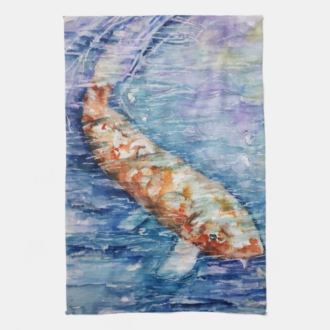 Carp fish kitchen towel (Vertical)