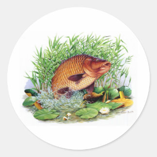 Carp Fishing Classic Round Sticker