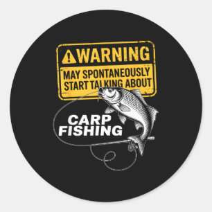 Carp Fishing Design For Men Funny Catfish And Carp Classic Round Sticker