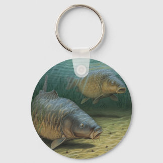 Carp Fishing Two Carp Keychain