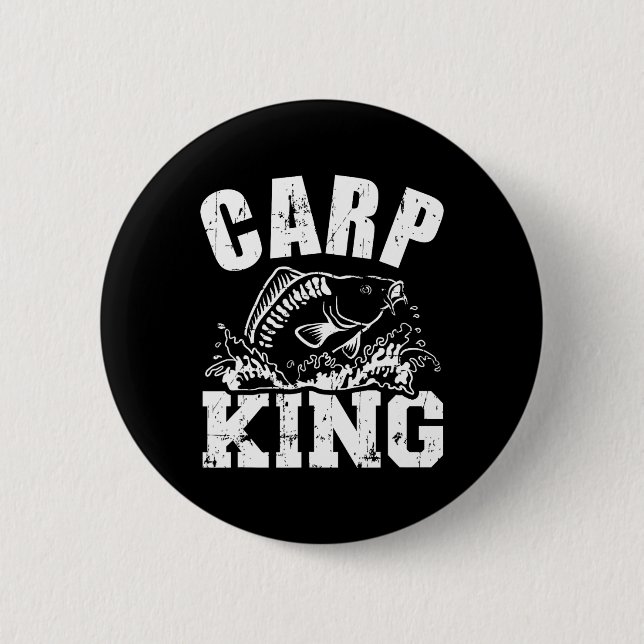 Carp King Fishing  2 Inch Round Button (Front)