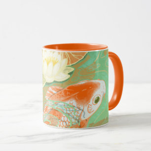 Carp Koi Fish Water Lily Pond Combo Mug