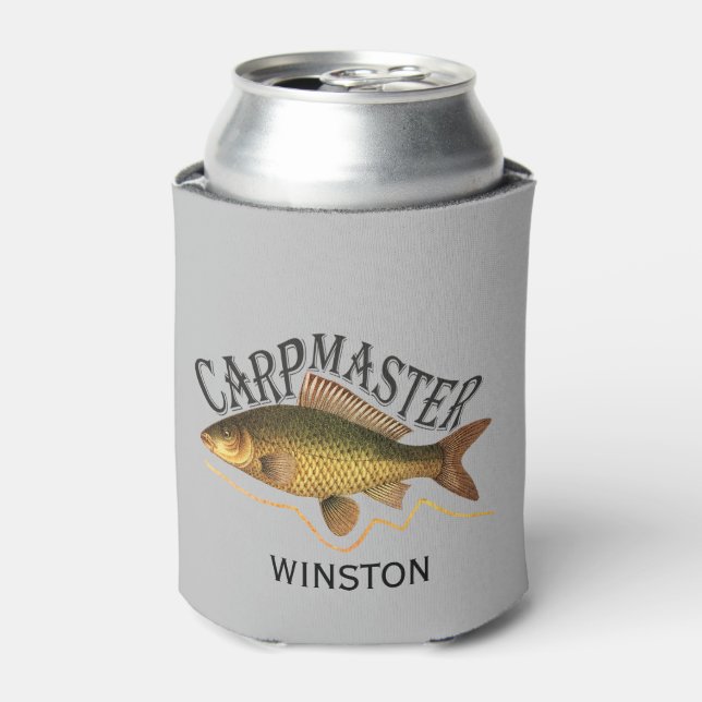 Carp Master Fishing with Name Can Cooler (Can Front)