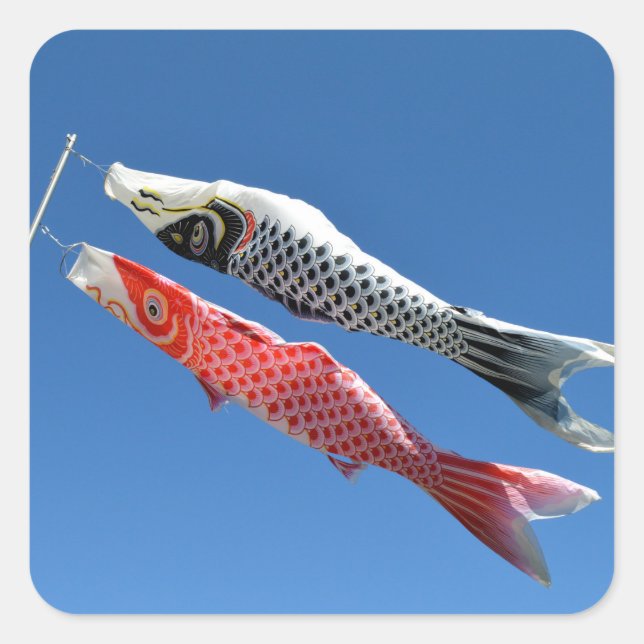 Carp Streamers (Koinobori): Tokyo, Japan  Square Sticker (Front)