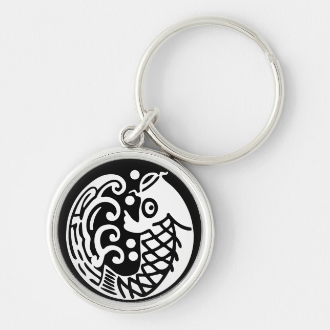 Carp wave keychain (Front)