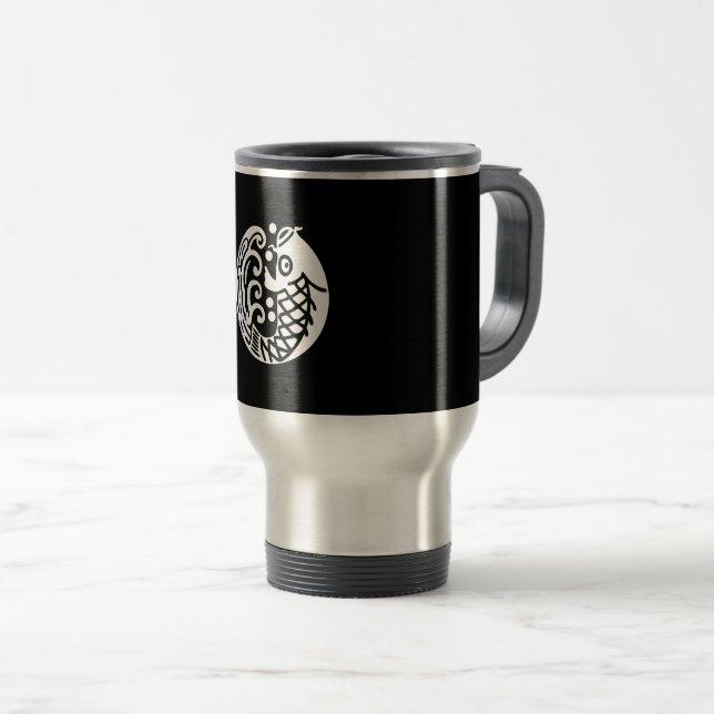 Carp with waves travel mug (Front Right)