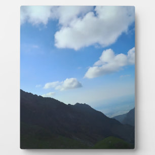 Carpathian Blue Sky Peaks – Romania Mountain Art Plaque