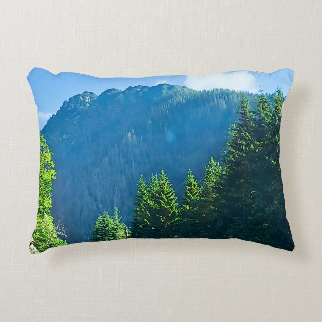 Carpathian Forest Road – Romania Mountain Print Accent Pillow (Front)