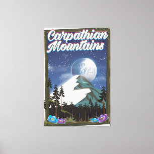 Carpathian Mountains Travel poster Canvas Print