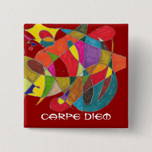 Carpe Diem 2 Inch Square Button