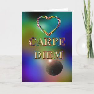 Carpe Diem carte blanche cosmos arc-en-ciel coeur