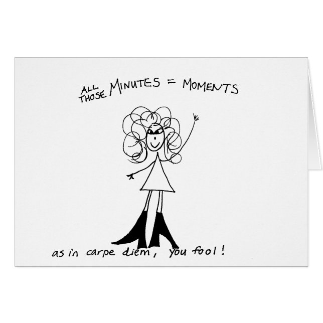 Carpe Diem Crazyhair Card - Colour it Yourself! (Front Horizontal)