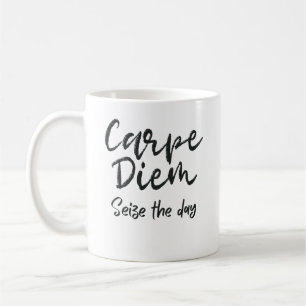 Carpe Diem Dark Academia Vintage Typography Coffee Mug