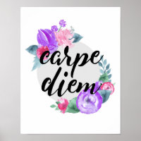 Carpe Diem - Fleur - Poster blanc