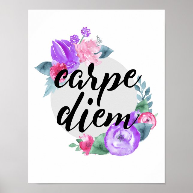 Carpe Diem - Fleur - Poster blanc (Devant)