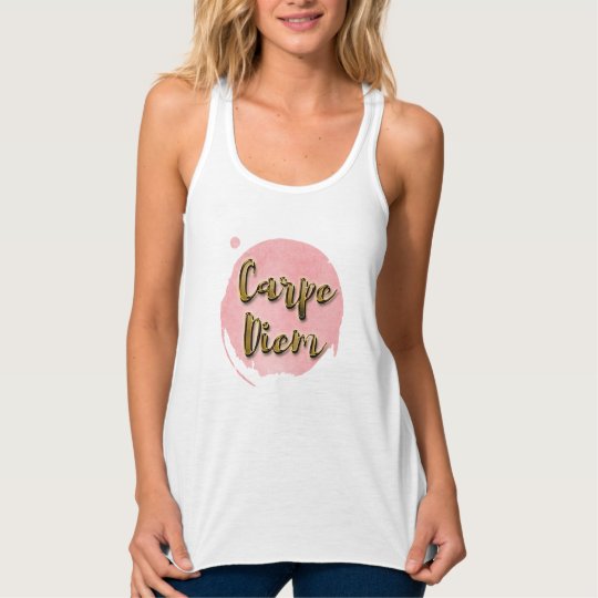 Carpe Diem gold on pink Tank Top