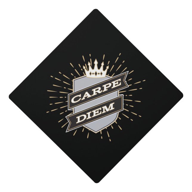 Carpe Diem Graduation Cap Topper (Front)