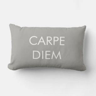 Carpe Diem Grey White Latin Lumbar Pillow