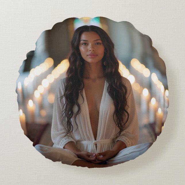 CARPE DIEM - Meditation - Yoga Round Pillow (Front)