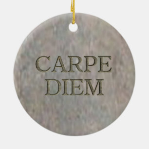 Carpe Diem Pierre ornement céramique ronde
