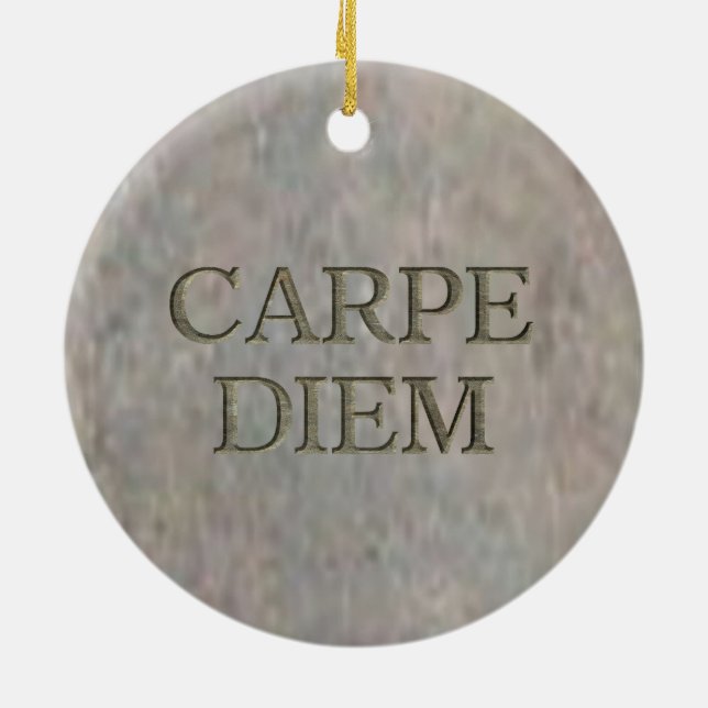 Carpe Diem Pierre ornement céramique ronde (Dos)