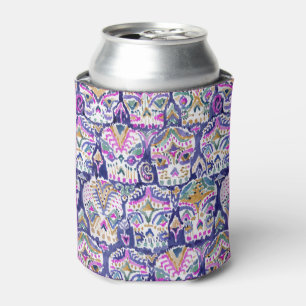 Carpe Diem Purple Boho Sugar Skull Can Cooler