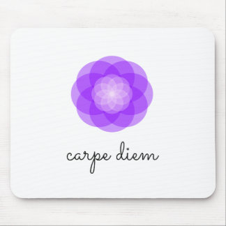 Carpe Diem purple flower Mouse Pad