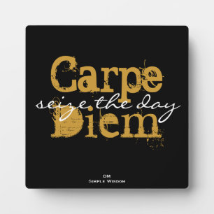 Carpe Diem 'saisir la journée' Plaque