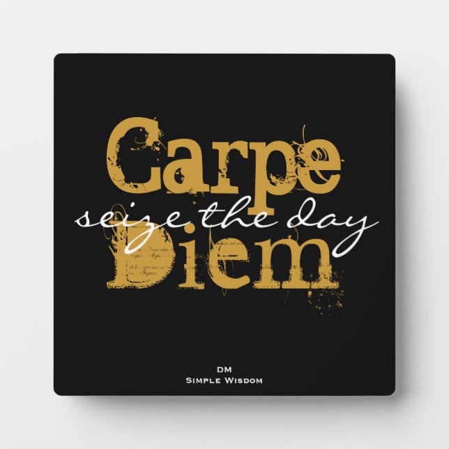 Carpe Diem 'saisir la journée' Plaque (Devant)