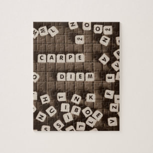 Carpe Diem Scrambled Letter Tiles Jigsaw Puzzle