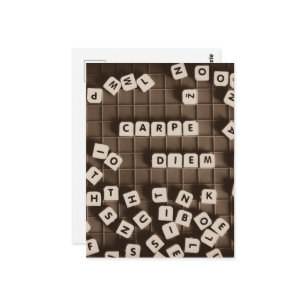 Carpe Diem Scrambled Letter Tiles Postcard