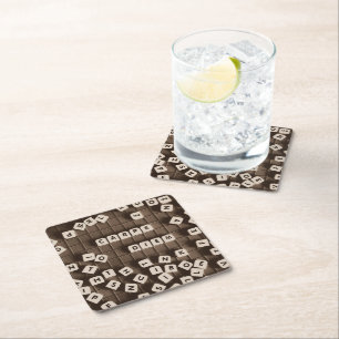 Carpe Diem Scrambled Letter Tiles Square Paper Coaster