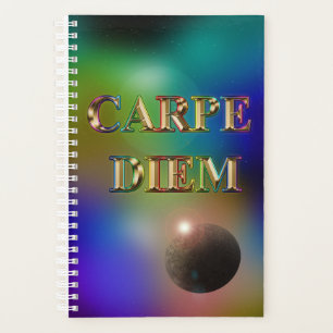 Carpe diem "seize the day" back rainbow heart planner