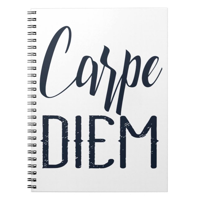 Carpe Diem Seize The Day Black Type Notebook (Front)
