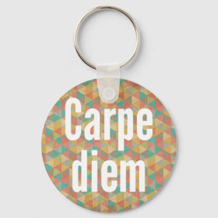 Carpe diem, Seize the day, Colourful Pattern Keychain